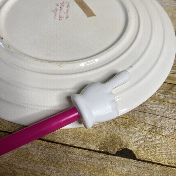 Pottery Guild of America Large Cake Plate-Hand-Painted Tulips-13.5-1940s Vintage - Picture 13 of 15